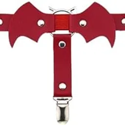 ujeavette 2xBat Wing Garter Leg Ring Punk Harness Garter Belt Adjustable Suspender Red-picture-21