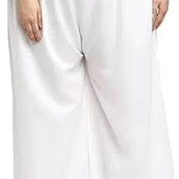 NAM Plus Size Solid White Palazzo Trousers, Relaxed Fit for Plus Size Women, 3XL to 8XL-picture-39