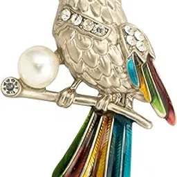 knighthood Multi Colour Bird With Stone And Pearl Detailing Brooch, Suit Stud, Shirt Studs, Lapel Pin Accessories for Men Women-picture-41