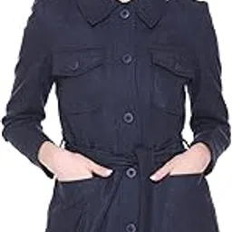 honnete Winter Wear 2 Pockets with Belt & Button Casual Western Stylish Regular Coat for Women & Girls-picture-20