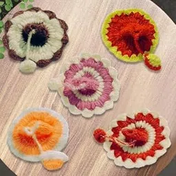 HICKORY Laddu Gopal Winter Poshak, Woolen Dress with Hat, Size 2, Handcrafted Vastra, Random Colors, Set of 5-picture-31