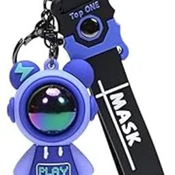 tinykad Space Astronaut KeyRings| Cute Silicone 3D KeyChain| KeyChain with Band| Cute Cartoon Keychain for Girls, Boys| KeyRings for Bags,Backpacks,Purse, Handbag,Bike Key & Car Keys (Purple) image 1