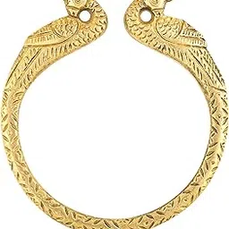 Valentine Gifts Jewellery Adjustable Free Size Big Strong Heavy Metal Alloy Pure Copper Brass Alloy Stylish Gold Cuff Kada Golden Peacock Bracelet For Men Mens girls Boy Boyfriend KADA M118-image-0