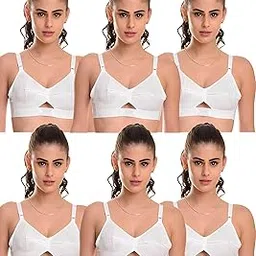 kgn retina Women's Pure Cotton Non-Padded Non-Wired Full Coverage Comfortable Everyday Bra in White Color with Double Layered B Cup for Daily Use-picture-20