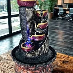 Fabulous Indoor Waterfall Fountain with Buddha Idol – Resin LED Zen Decor for Peaceful Ambience (40 cm x 25 cm)-picture-39