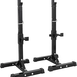 MUNDET WALA Adjustable Squat Rack 41"-66" Max Load 275kg Pair of Sturdy Steel Barbell Rack Free Bench Press Stands GYM | Home Gym Portable Dumbbell Racks Stands-image-2