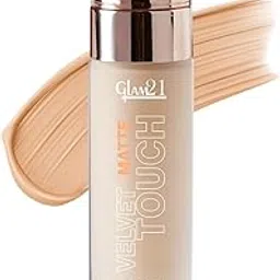 Glam21 Velvet Touch Oil Control Silk Foundation|Waterproof, High Coverage, Velvet Matte Finish,Ultimate Full coverage, Lightweight and Breathable,SPF 35 Long Lasting|Almond-50gm image 1