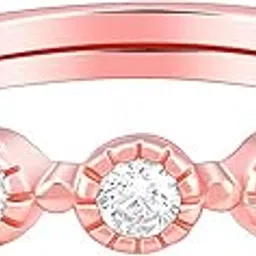 925 Silver Rose Gold Zircon Melange Ring, Adjustable | Gifts for Women and Girls | With Certificate of Authenticity and 925 Stamp | 6 Months Warranty-image-81