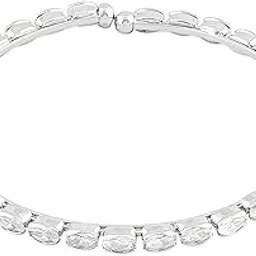 ami Silver Tone Dazzling Cubic Zirconia Contemporary Kada Bracelet For Women-ZPFK19219-picture-42