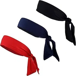 Kenz Laurenz Head Tie Headbands - Sports Headband for Running Yoga Spa Crossfit Working Out Performance Stretch Moisture Wicking Sweat Bands-picture-53