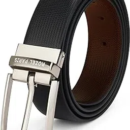 rozel paris Reversible Italian Leather Belt for Men – Durable Curved Buckle, Black & Brown, Formal & Casual | With Premium Gift Box | Free Size Fits 28-46 Inches Waist-picture-34