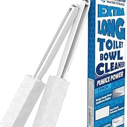 2 Pack Pumice Stone for Toilet Cleaning, Extra Long Handle for Removing Bowl Ring, Pool, Bathroom, Toilet Brush (White)-picture-26