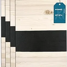 Encasa XO Wooden Tray for Sofa Armrest Serving with Leather Fabric Patch for Enhanced Grip | Serving Tray for Dining Table & Hot Pot Holder | Cream with Brown Antiskid Top - 42x27 cm | (Set of 4)-image-25