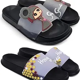 pampy angel Combo Pack of 2 Slipper/Flip Flops/Slides for Women (Senorita,Honey)-picture-48