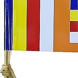 Selling Uniqness UNIq Aluminium Buddha Tibetian Buddhist Car Flag with Golden Metal Rod with Double Side Printed-picture-15
