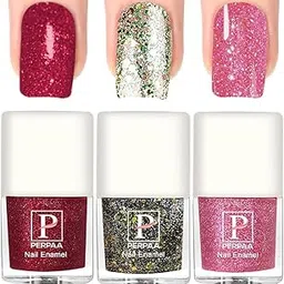 PERPAA® Women’s Makeup Kit Non-Toxic Gel Nail Polish Set | Quick-Dry Long-Lasting Nail Lacquer | Glitter Nail Paint for Women and Girls, 5ml Each Bottle, Combo Pack of 3 (Red, Green, Baby Pink)-picture-26