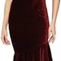 vaararo Sleeveless Party Dress for Women | Velvet A-Line Fish Cut Ruffle Bottom Stylish Outfit-picture-23