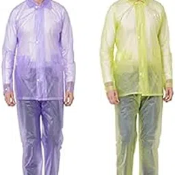 dressify ZEEL Men's PVC Raincoat with Hood |Water Fighter I Rain Suit with Pant for Men | Waterproof Pant and Carrying Pouch | RJS101 I image 1