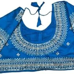 Women's Embroidered Sequin Necklace Design Readymade Blouse image 1