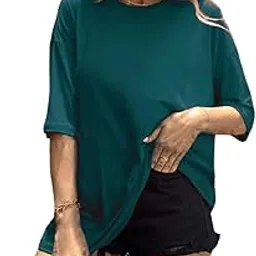 Cotton Oversized Tshirt for Womens Down Shoulder Loose fit t-Shirt Women Baggy Style Oversize t-Short (Sizes Xs to 4XL)-image-41