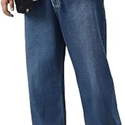 urbano plus Men's Loose Baggy Fit Washed Jeans Non-Stretchable-picture-49