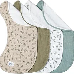 lulumoon Muslin Burp Cloths Sets - Large Cotton Burping Cloth Super Soft and Absorbent for Baby Boys and Girls 4 Pack-picture-11