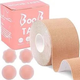 rolzen Women Breast Lift Tape Adhesive Rolls Waterproof Breast Push up Tape Chest Tape Body Tape Cotton Waterproof Woman Girls-picture-30