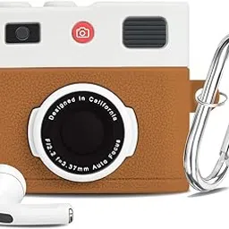 Silicone Case for Apple AirPods 4 (2024) - Cute Design with Keychain, Shockproof Protection (Brown)-picture-26
