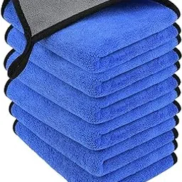 URAQT Microfiber Towels for Cars, 6 Pack 500GSM Ultrasoft Cleaning Cloth Lint Free Multifunctional Car Washing Drying Towel Strong Water Absorption Car Rags for Car Household Kitchen Window - 30x40CM-image-72