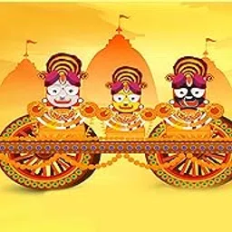 Ashvath Fashion Lord Jagannath Rathyatra Festival Design Backdrop Cloth for Pooja Decoration Traditional Background Curtain Cloth for Festival Fabric-Polyester size 5Feet Height and 8Feet width(5*8)-picture-16