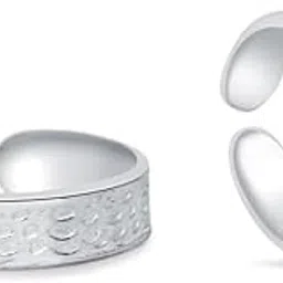raajraani 925 Sterling Silver Minimal Muse Toe Ring for Women | Silver Finish | No Stone | Gift Jewelry (3.5 g)-picture-37