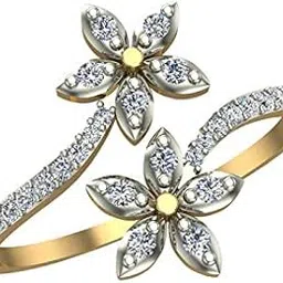 dishis 14k (585) Yellow Gold Diamond Ring for Women-picture-31