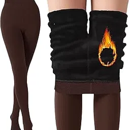 jmt wear Womens Fleece Stockigns Woolen Thermal Soft Stretchy Full Foot Tights High Waist Fur Fleece Leggings for Girls (Free Size, 28"-34" Waist) Streatchable image 1