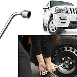 Auto Kite - 19mm Metal L-Shaped Car Wheel Nut Spanner Wrench for Scorpio-picture-30