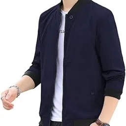 celary Men's Bomber Jacket | Fancy Collar|| Lightweight Casual Zip-Up Jacket | Stylish Slim Fit Outerwear for All Seasons-picture-17