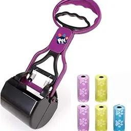 Potty Scooper for Dogs and Pets with 5 Poop Bag Rolls | Extra Thick and Strong Leak Proof Poop Bags for Pets (Color May Vary) (Scooper Combo)-picture-11