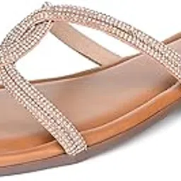 louis stitch Women’s Fashion Flat Slip-On Sandals | Open Toe Silver Cross Strap Flat Slipper for Ladies, Comfortable All day Wear Slipper | LSOF-LDSL-CRCS-picture-52