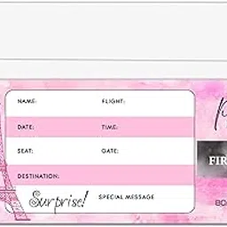 oicpyd Pink Paris Boarding Pass Gift Ticket, France Surprise Trip Reveal Ideas, Birthday Christmas Anniversary Valentine's Gifts, Fake Plane Tickets, 1 PC (A07)-picture-26