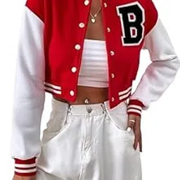 a to z creation Women's Casual Crop Letter Versity | Full Sleeves Button Jacket's-picture-42