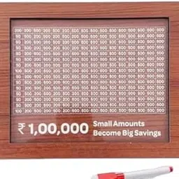 SHRAVAN Enterprise Money Saving Wooden Piggy Bank with Goal Chart | Savings Tracker Board | Home & Office Décor Style_231-image-59
