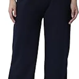 hubberholme Women's Cotton Blend Regular Fit Wide Legs Track Pants-picture-35
