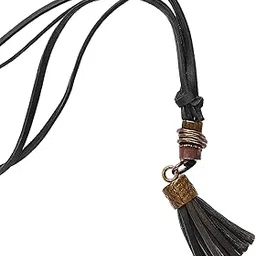 the men thing GRIT TASSEL - Leather Necklace for Men - Adjustable Pure Leather Cord Necklace for Men & Boys-picture-32