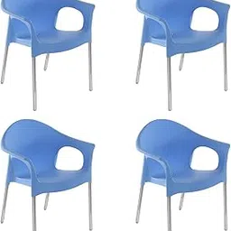 Nilkamal Plastic Chair for cafe with Arm | Set of 4| 3 Year Warranty | For Home, Living Room, Outdoor| Blue Colour| NS09SS-picture-27