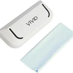 vivid Vision Unisex Adult Lightweight Eyewear Specs Case Cover | Free With Cleaning Cloth | Protect Eye Glasses | Plastic | Spectacles | Cases | AP - 305_WHITE - BLACK with Cloth-picture-32