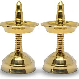 Nadavaramba Kerala Brass Nilavilakku 2.5 Inches Pack of 2 – Handcrafted Traditional Oil Lamp for Pooja, Home Decor & Inaugurations – Large Brass Lamp for Temples and Celebrations-picture-17