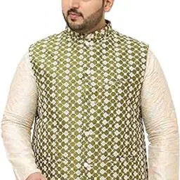 sojanya PLUS (Since 1958), Men's Silk Blend Embroidered ONLY Nehrujacket-picture-41