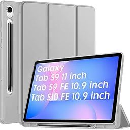 Robustrion Cover for Samsung Galaxy Tab S10 FE 10.9 inch/Tab S9 FE 10.9"/ Tab S9 11" with [S Pen Holder], Flip Case for Samsung Tab S10 FE / S9 FE/Tab S9 Tablet Cover [Auto Sleep Wake] - Grey-picture-37