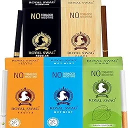 ROYAL SWAG Natural Herbal Cigarettes REGULAR, CLOVE, FRUTTA, MINT, PAAN Flavour(50 Sticks) 100% Tobacco-Free and Nicotine-Free With Ayurvedic Herbs Clove, Tulsi, and More-picture-29
