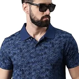kryptic Men Printed Pure Cotton Half Sleeve Polo Tshirt-picture-55