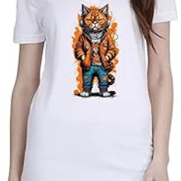 Cat Face White Women Polo T-Shirt-picture-56